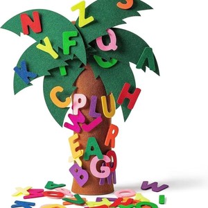 Jouet éducatif Montessori en feutre avec chiffres et lettres, motif pomme/coquillage, détachable, <span class=keywords><strong>interactif</strong></span>, avec attaches auto-agrippantes. - Product Image 1