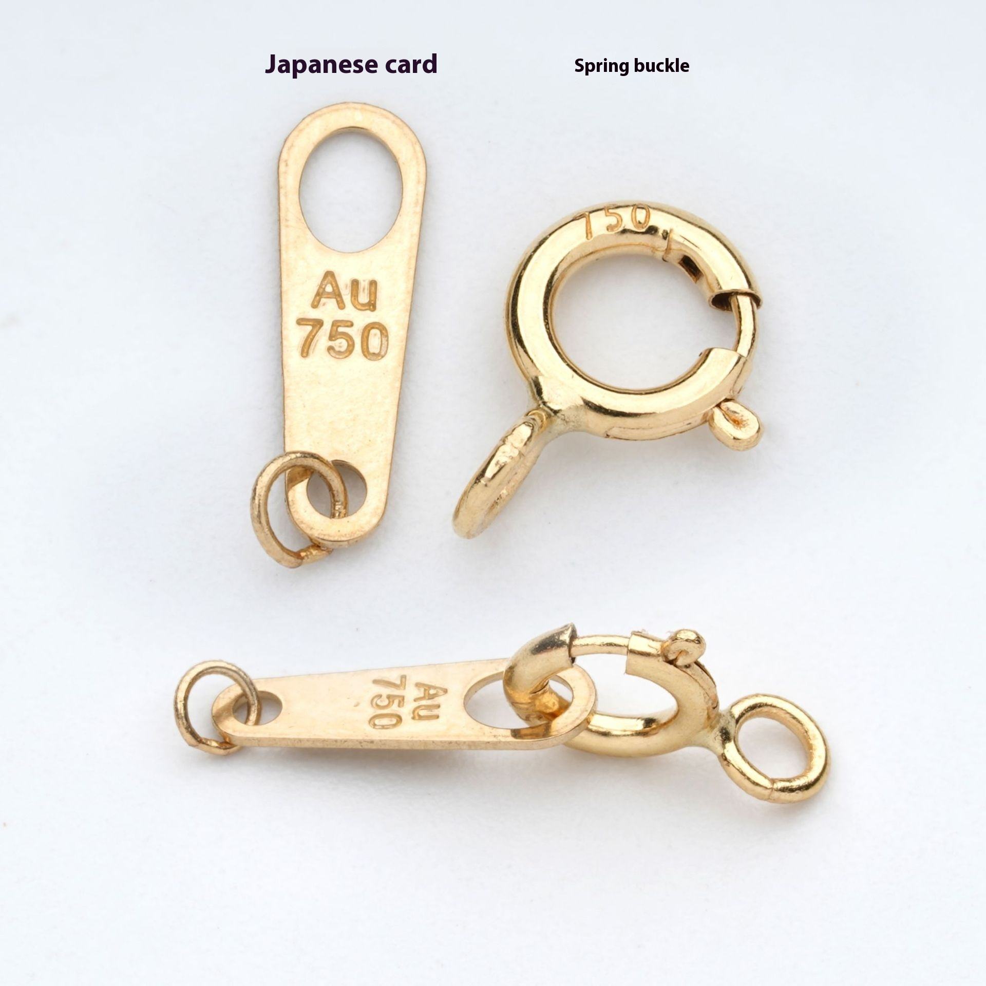 18K Gold Japanese Style Stamp Clip Closed Ring Bracelet