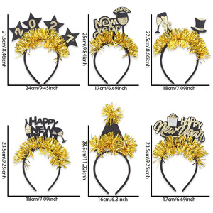 Diadema HLC 2027 Negra y Dorada, Aro para el Cabello con Lentejuelas en Forma de Estrella, Decoración para Fiestas de Nochevieja, Diadema para el Día de Año Nuevo - Product Image 2