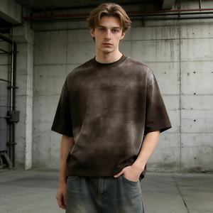 เสื้อยืดทรงบ็อกซี่ แขนเสื้อแบบดรอปโชว์เดอร์ รุ่น TKAN1022D สำหรับผู้ชาย คุณภาพสูง ผ้าคอตตอนหนา 220 กรัม ทรงวินเทจ ราคาถูก - Product Image 1