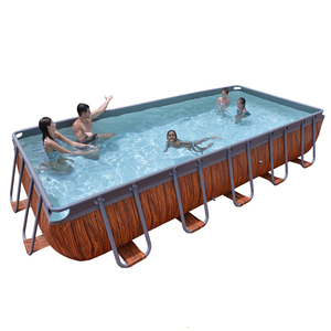<span class=keywords><strong>Piscine</strong></span> au-dessus du <span class=keywords><strong>sol</strong></span>, cadre en acier, bassin rectangulaire en <span class=keywords><strong>bois</strong></span>, avec pompe à filtre et échelle, 25-18 pieds - Product Image 2