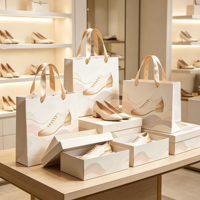 Ensemble de sacs en papier pour chaussures avec design imprimé personnalisé, écologique, boîtes d'expédition en carton ondulé avec impression de logo personnalisable