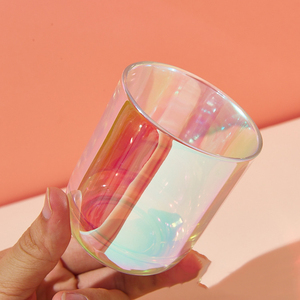 Barattoli <span class=keywords><strong>per</strong></span> <span class=keywords><strong>Candele</strong></span> Unici all'Ingrosso, Lussuosi Barattoli in Vetro Iridescente Lucido <span class=keywords><strong>per</strong></span> <span class=keywords><strong>Candele</strong></span> di Lusso con Coperchio in Legno - Product Image 2