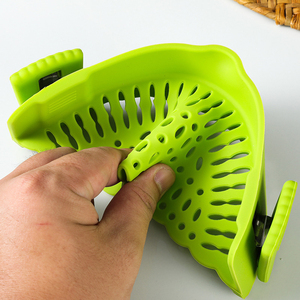 Adjustable Heat-Resistant Silicone Food Strainer Pasta <b>Vegetables</b> Noodles Food-Grade Kitchen Gadgets Colanders - Product Image 2