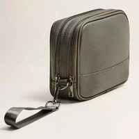 Logo personnalisé en cuir de galets pour hommes, bracelet de toilette lavage douche cosmétique organisateur Dopp Kit voyage salle de bain trousse de toilette pour hommes
