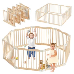 Corralito de madera para bebés, plegable, de madera maciza, para uso doméstico, seguro para niños pequeños - Product Image 5