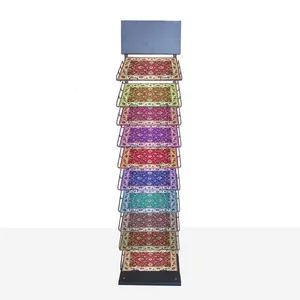 Manufacturer Carpet Rug Holder Display Rack Metal Shelves Display Stand for Sale Floor Standing
