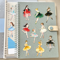 50 Autocollants Transparents Fille Ballerine Style Cartoon Chic Artistique Parfaits pour Filles Vente en Gros Transfrontalière Excellents pour Téléphones et Électronique Grand Public