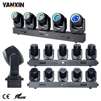 Projecteur à tête mobile 5 têtes 80W avec fonction de balayage, lumière d'ambiance RGB Halo, activé par le son, éclairage DJ disco pour piste de danse et club