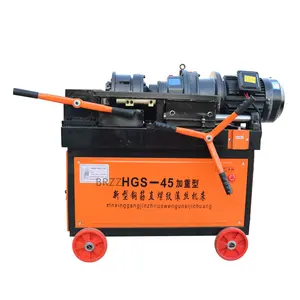 HGS-45 Good Quality Steel Bar Rolling Machine/ Adding Length 200 mm portable electric Rebar threading machine price