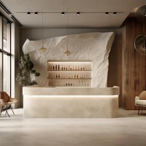 Bàn tiếp tân sợi thủy tinh cao cấp thiết kế hiện đại đồ nội thất thương mại ưa thích cho salon khách sạn sử dụng sơn nướng ô tô - Product Image 5