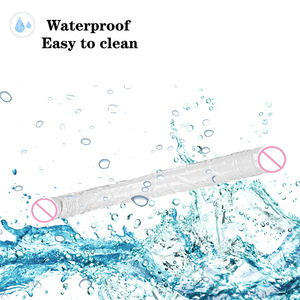 Lesbische seksproducten dubbelgekoppeld simulatiepenis verlengde transparante siliconen <span class=keywords><strong>dildo</strong></span> masturbatie-artikel - Product Image 3