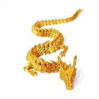 Figurines de dragon chinois imprimées en 3D, 30/60cm, articulations complètes qui peuvent se mouvoir, modèle de dragon, ornements de bureau, cadeau de noël