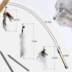 Recharges pour baguette interactive pour chat, plumes d'oiseau pour jeu d'intérieur, chasse et exercice pour chaton - Product Image 5