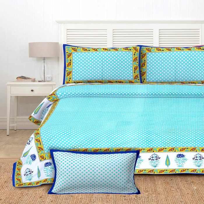 100% Cotton Woven Flat Bed Sheet Set with Pillow Cover Super King Queen Single Double Size Printed Plain Solid Soft Durable OEM