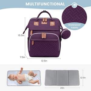 Échantillon gratuit Nouveau design Sac à langer de voyage pour maman Sac à langer de maternité pour maman Organisateur avec matelas à langer - Product Image 6