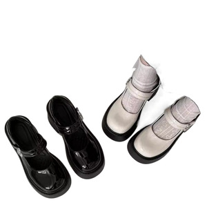 2024รองเท้าหนังฝรั่งเศสสีดำสำหรับผู้หญิง, รองเท้าหนังแท้แบบหนาเข้ากับทุกชุดคอลเลคชั่นฤดูใบไม้ร่วงฤดูหนาวตื้น - Product Image 5