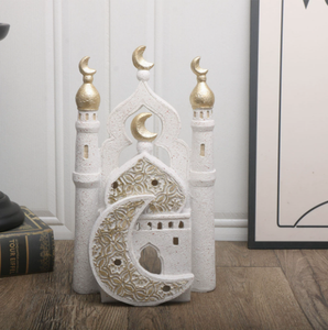 Décorations en résine DAMAI Eid Moubarak, ornements dorés en forme de lune, château, étoile, fournitures artisanales pour la maison, décoration musulmane du Ramadan - Product Image 1