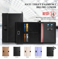Organizador de Documentos de Viaje de Piel Sintética de Lujo con Protección Antimagnetización, Accesorios de Viaje para Hombre