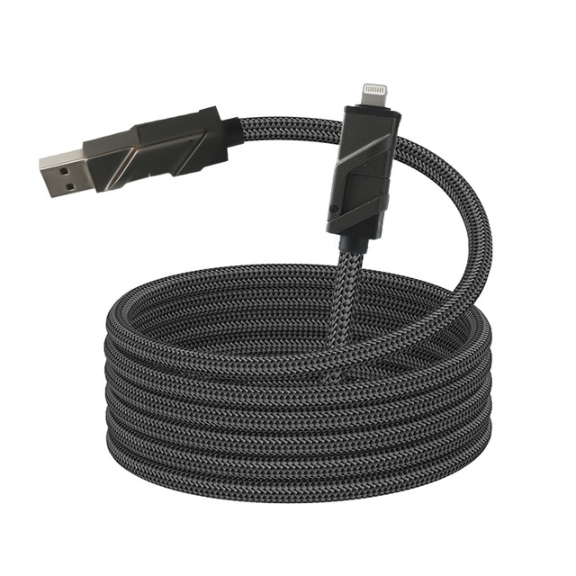 Zinc Alloy 4 in 1 120W OD5.0 Super Fast USB Data Power Cable USB Fast Charging Cord for iPhone 14/13/12/11/ for Samsung