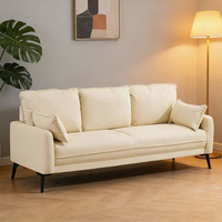 Canapé-lit 3 places en tissu technique durable, gris éponge, résistant aux taches, avec coussins modernes et moelleux pour un confort optimal dans le salon