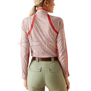 เสื้อโชว์ขี่ม้าหญิงแขนยาวมีซิปขึ้นชั้นฐานเสื้อสำหรับกิจกรรมกลางแจ้งชุดขี่ม้าพร้อมลูกไม้ - Product Image 3