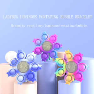 Silicone đẩy bong bóng dây đeo cổ tay trẻ em xem hình bong bóng Thần Tài Spinner Tự nhiên Ladybird TIE DYE bóp phát sáng nó Thần Tài Vòng đeo tay - Product Image 2