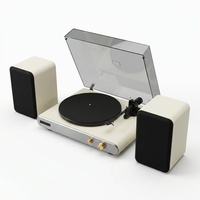 UDREAMER Élégant Convertisseur Audio RCA Blanc Rétro Professionnel Personnalisé sans Fil 3 Vitesses en Aluminium Crème pour Lest de Bras de Platine