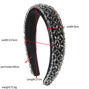 عصابة رأس نسائية فاخرة على الطراز الأوروبي الأمريكي الباروكي، مرصعة بالكريستال، مصنوعة يدويًا بحرفية عالية، مزينة بالخرز اللامع، عصابة رأس أنيقة - Product Image 6