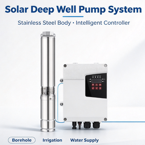 Pompe submersible solaire pour puits profond, kit complet avec contrôleur MPPT, acier inoxydable 304, pour usage agricole et domestique - Product Image 1