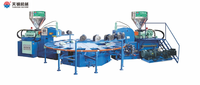 Machine de moulage automatique rotative multi-couleurs pour semelles en plastique PVC TPR TPU, 16 stations