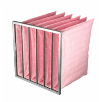 Nouvelle série de filtres à poche moyens, filtre à air primaire HEPA F5, efficacité en fibres synthétiques pour la ventilation industrielle et commerciale