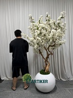 Arbre artificiel personnalisé de fleurs de cerisier roses et blanches, fausse plante de sakura blanche, bonsaï, pour décoration intérieure et extérieure, hôtels, événements et fêtes