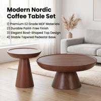 Ensemble de tables basses crème de luxe, style nordique, tables gigognes modernes avec plateau en MDF et pieds en métal pour une décoration intérieure élégante