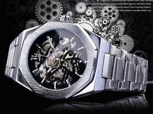 時計男性手首カスタムダイヤル超薄型relojステンレス鋼モントレオム男性アイスアウトスケルトントゥールビヨンメカニカルウォッチ - Product Image 3