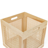 Panier de rangement en rotin, boîte de rangement de table, boîte de porche en bambou, panier de rangement en rotin en bois