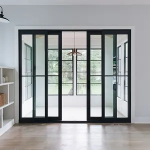 D-TOP SHENZHEN 2023 portes coulissantes en verre Double fenêtre vitrée porte coulissante en aluminium pour maison
