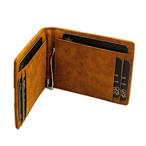 Custom RFID Blocking Money Clip Wallet Minimalist Front Pocket Leather Wallet for Men - Product Image 2