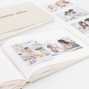 Couverture en tissu de lin ivoire avec logo de taille personnalisée <span class=keywords><strong>album</strong></span> photo de mariage <span class=keywords><strong>album</strong></span> livre avec <span class=keywords><strong>pages</strong></span> vierges - Product Image 1