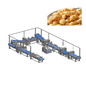 Mini Crossant Croissant Herstellungs maschine a de Brot Teig Roll walze Ausrüstung Hersteller voll automatische Croissant Maschine Kehl maschine
