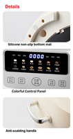 Olla a presión eléctrica Olla caliente 4L con 12 en 1 Programas de cocina 1300W Panel de control colorido multifunción Pantalla LCD