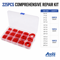 Kit de réparation de joints toriques en silicone VMQ, 225 pièces, prêt à être expédié, résistant aux hautes températures, tailles métriques