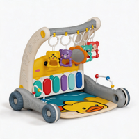 Jouet multifonctionnel pour bébé, piano à pédales 2 en 1, support de fitness, voiture de sport, poussette, clavier électronique, lumière musicale, trotteur pour enfants