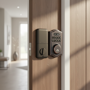 <span class=keywords><strong>Serrure</strong></span> de porte intelligente, entrée sans clé avec accès par mot de passe et clé, finition noir mat - Product Image 3