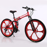 Vélo de montagne pliable 26 pouces, vélo de montagne pliable en acier à suspension intégrale