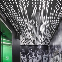 Plafonds en métal perforés lumineux en aluminium pour salles de sport électronique, salons de beauté, magasins numériques, décoration de plafond