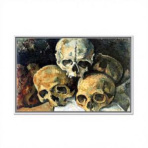 Cuadro Decorativo de Pared con Diseño de Pirámide de Calaveras de Cézanne, Arte Moderno Art Deco, Impresión en Lienzo con Marco Transparente - Product Image 1