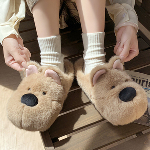 Pantoufles d'hiver antidérapantes pour enfants avec design animal de dessin animé Chaudes et moelleuses pour l'intérieur - Product Image 2