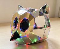 Masque de casque LED Hibou avec design géométrique 3D réfléchissant pour performance flamenco, accessoire de costume unisexe pour adulte