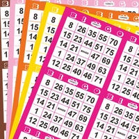 Runfeng BINGO-0325 Film d'impression numérique pour bingo à 75 balles, en papier offset cartonné, pour billets numérotés personnalisés, réutilisables et durables